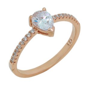 emaango Pear Solitaire Ring