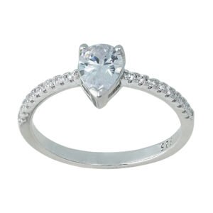 emaango Pear Solitaire Ring