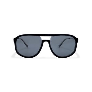 Full Rim Black Pilot Shaped Sunglasses for Men